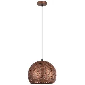CLA Botanica Embossed Dome Shade Pendant with Contemporary Leaf Motif Coffee by Compact Lamps Australia, a Pendant Lighting for sale on Style Sourcebook