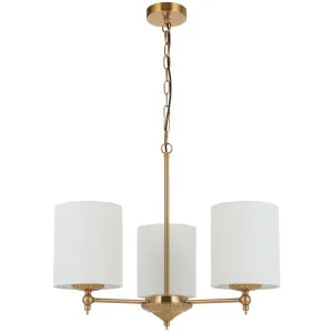Telbix? Argos Contemporary 3 Light Pendant with Antique Gold Detailing Ivory by Telbix, a Pendant Lighting for sale on Style Sourcebook