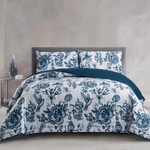 Morgan and Reid French Blue Rose Coverlet Set by null, a Quilt Covers for sale on Style Sourcebook