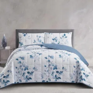 Morgan and Reid Blue Eucalyptus Cloudy Coverlet Set by null, a Quilt Covers for sale on Style Sourcebook