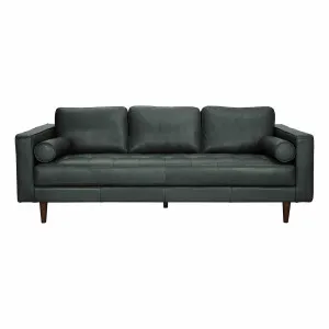 Kobe 3 Seater Sofa in Alpine Leather Dark Green by OZ Design, a Sofas for sale on Style Sourcebook