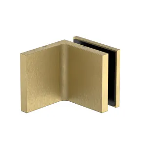Stealth Wall to Glass Bracket with Cover Plate - Soft Gold Brushed by Estelle, a Bathroom Fixtures for sale on Style Sourcebook