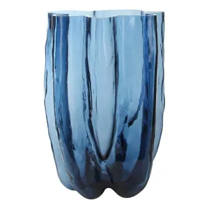 Wave Vase Large 26x37cm in Deep Blue by OZ Design, a Vases & Jars for sale on Style Sourcebook