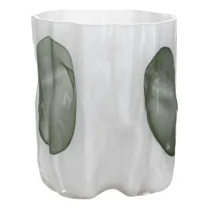 Wave Vase Small 22x27cm in White/Green by OZ Design, a Vases & Jars for sale on Style Sourcebook