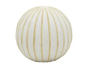 Stripes Terracotta Decorative Ball Off White 16X15CM by Robert Mark, a Statues & Ornaments for sale on Style Sourcebook