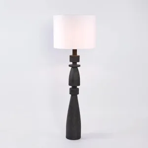 Magnus Wood Floor Lamp Black Base with White Shade by Florabelle Living, a Floor Lamps for sale on Style Sourcebook