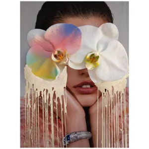 Dina Broadhurst La Di Da (Golden) - Medium 90 x 120 - White Frame LA-DI-DA-GOLDEN-WF-M by Dina Broadhurst, a Artwork & Wall Decor for sale on Style Sourcebook