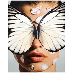 Dina Broadhurst Broken Wings White - Medium 95 x 120 - White Frame BRKN-WNGS-WHITE-WF-M by Dina Broadhurst, a Artwork & Wall Decor for sale on Style Sourcebook