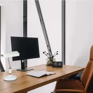CLA Banca Classic Banker Desk Lamp with Cylindrical Shade Matte White by Compact Lamps Australia, a Lamps for sale on Style Sourcebook