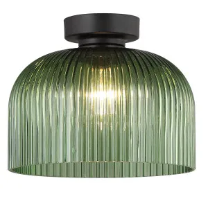 CLA Diyvintaj Ribbed Glass Dome Batten Fix Ceiling Light - Green by Compact Lamps Australia, a Lighting for sale on Style Sourcebook