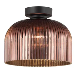 CLA Diyvintaj Ribbed Glass Dome Batten Fix Ceiling Light Copper by Compact Lamps Australia, a Lighting for sale on Style Sourcebook