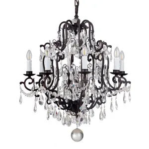 Bronze Salzburg Grand Crystal Chandelier - 8 Light by Lighting Inspirations, a Lighting for sale on Style Sourcebook