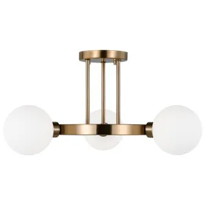 Sean Lavin Clybourn Semi-Flush Mount by Visual Comfort Generation - Satin Brass by Visual Comfort & Co - Generation Lighting, a Lighting for sale on Style Sourcebook