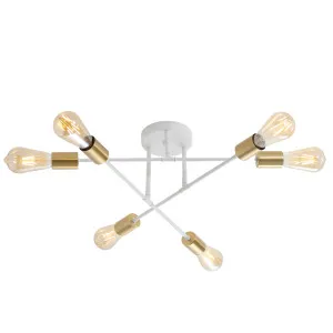 Oriel Lighting Muna Sputnik 6 Light Adjustable Statement Ceiling Light - White by Oriel Lighting, a Lighting for sale on Style Sourcebook