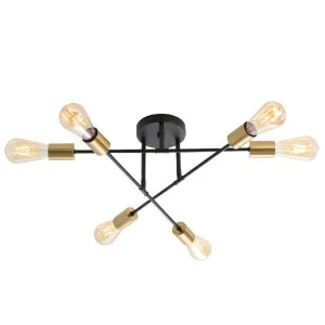 Oriel Lighting Muna Sputnik 6 Light Adjustable Statement Ceiling Light - Black by Oriel Lighting, a Lighting for sale on Style Sourcebook