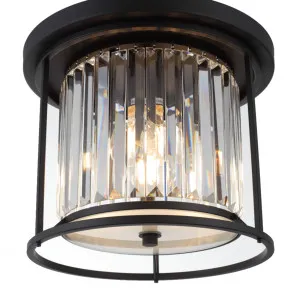 Cougar Amelia Modern Luxe Clear Crystal Flush Mount Ceiling Light - Black by Cougar, a Lighting for sale on Style Sourcebook