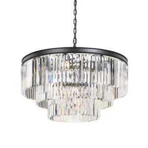 Telbix Serene Antique Black and Crystal Chandelier Light (E14) - 16 Light by Telbix, a Lighting for sale on Style Sourcebook