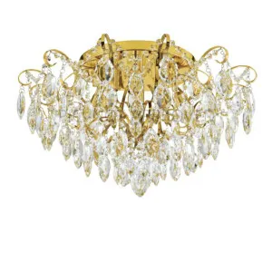 Eglo Fenoullet Sparkling Crystal-Effect Glass Ceiling Light - Brass by Eglo, a Lighting for sale on Style Sourcebook