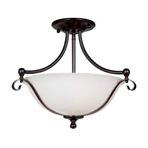 Dallas 2 Light Opal Glass Semi Flush CTC Light - Bronze by Lighting Inspirations, a Lighting for sale on Style Sourcebook