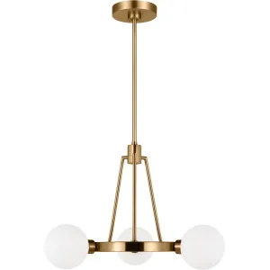 Sean Lavin Clybourn 3 Light Chandelier by Visual Comfort Generation - Satin Brass by Visual Comfort & Co - Generation Lighting, a Lighting for sale on Style Sourcebook