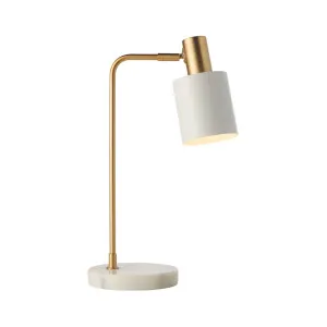 Mayfield Mahala Desk Lamp (E27) White & Brass by Mayfield, a Lamps for sale on Style Sourcebook