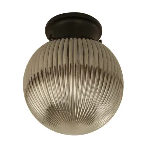 CLA Large Ribbed Sphere DIY Batten Fitting (B22) - Black & Smoke by Compact Lamps Australia, a Lighting for sale on Style Sourcebook