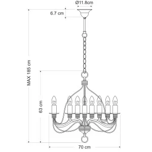 MDA Lighting Candice 8 Light Classic Candelabra Chandelier with Elegant Curved Arms - Black by MDA Lighting, a Lighting for sale on Style Sourcebook