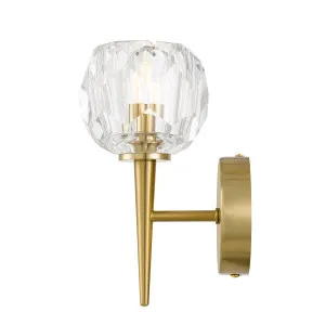 Telbix Zaha Crystal Glass Wall Light Antique Gold by Telbix, a Lighting for sale on Style Sourcebook