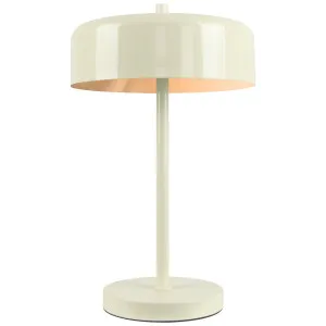 CLA Kello Minimalist Drum Shade Desk Lamp Glossy Cream by Compact Lamps Australia, a Lamps for sale on Style Sourcebook
