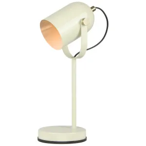 CLA Tazza Contemporary Desk Lamp with Adjustable Head and Brass Highlights Glossy Cream by Compact Lamps Australia, a Lamps for sale on Style Sourcebook