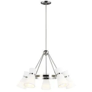 Barbara Barry Clark 5 Light Chandelier by Visual Comfort Studio Brushed Nickel by Visual Comfort & Co - Studio, a Lighting for sale on Style Sourcebook