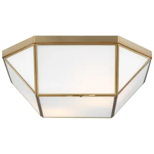 Suzanne Kasler Morrison Flush Mount by Visual Comfort Generation Satin Brass by Visual Comfort & Co - Generation Lighting, a Lighting for sale on Style Sourcebook