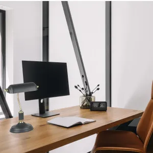 CLA Banca Classic Banker Desk Lamp with Cylindrical Shade Matte Black by Compact Lamps Australia, a Lamps for sale on Style Sourcebook