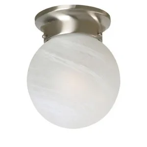 Murano 20cm Round Alabaster Shade DIY Batten Fixture Satin Nickel by Mercator, a Lighting for sale on Style Sourcebook