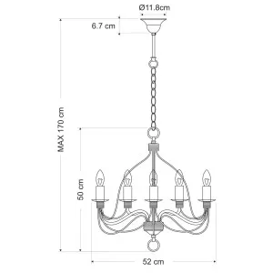 MDA Lighting Candice 5 Light Classic Candelabra Chandelier with Elegant Curved Arms White by MDA Lighting, a Lighting for sale on Style Sourcebook