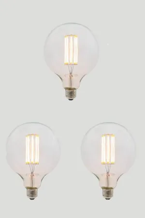 Set of 3 G125 Long LED Filament - Clear Glass - 8W E27 2200k by Zaffero, a Lighting for sale on Style Sourcebook