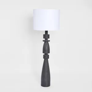 Magnus Wood Floor Lamp Black Base with White Shade by MRD Home, a Plant Holders for sale on Style Sourcebook