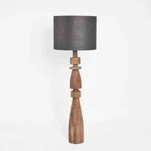 Magnus Wood Floor Lamp Saddle Base with Black Shade by MRD Home, a Plant Holders for sale on Style Sourcebook