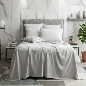 Renee Taylor Comfort T?s Organic Cotton Melange Jersey Grey Marle Sheet Set by null, a Sheets for sale on Style Sourcebook