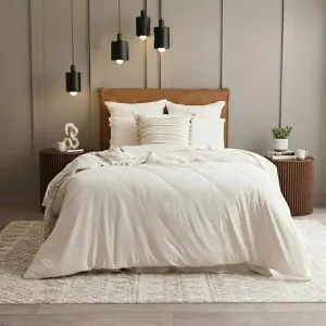 Renee Taylor Comfort T?s Organic Cotton Melange Jersey Oatmeal Quilt Cover Set by null, a Quilt Covers for sale on Style Sourcebook