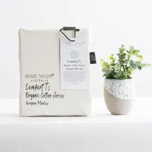 Renee Taylor Comfort T?s Organic Cotton Melange Jersey Oatmeal European Pillowcase by null, a Cushions, Decorative Pillows for sale on Style Sourcebook