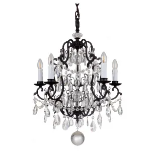 Bronze Salzburg Grand Crystal Chandelier - 5 Light by Lighting Inspirations, a Lighting for sale on Style Sourcebook