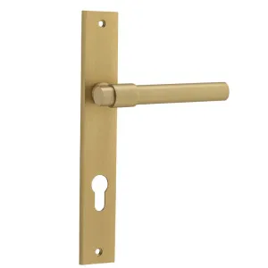 Helsinki Lever - Rectangular - Brushed Brass - Entrance by Iver, a Door Hardware for sale on Style Sourcebook