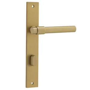 Helsinki Lever - Rectangular - Brushed Brass - Privacy by Iver, a Door Hardware for sale on Style Sourcebook