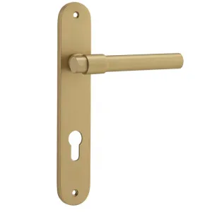 Helsinki Lever - Oval - Brushed Brass - Entrance by Iver, a Door Hardware for sale on Style Sourcebook