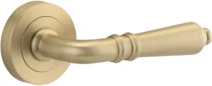 Sarlat Lever - Round Rose - Brushed Brass by Iver, a Door Hardware for sale on Style Sourcebook