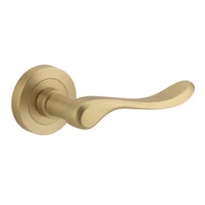 Stirling Lever - Round Rose - Brushed Brass by Iver, a Door Hardware for sale on Style Sourcebook