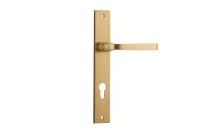 Annecy Lever - Rectangular - Brushed Brass - Entrance by Iver, a Door Hardware for sale on Style Sourcebook