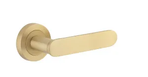 Bronte Lever - Round Rose - Brushed Brass by Iver, a Door Hardware for sale on Style Sourcebook