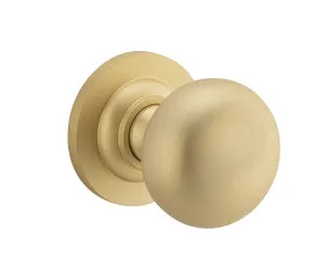 Cambridge Knob - Round Rose - Brushed Brass by Iver, a Door Hardware for sale on Style Sourcebook